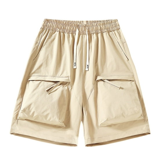 uikmnh Mens Shorts Men's Stylish Solid Color Straight Pocket Casual Shorts Comfortable Sports Shorts Size:XL