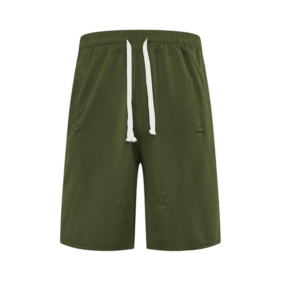 uikmnh Mens Shorts Men's Summer Distressed Vintage Casual Relaxed Fit Breathable Shorts Loose Fit 5 Inch Length Denim Shorts Size:L