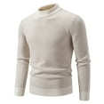 thumbnail image 1 of uikmnh Mens Sweater 2025 Men's Fall/winter New Half Turtleneck Dark Matching Pullover Sweater Sweater Size:4XL, 1 of 7