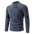 thumbnail image 1 of uikmnh Mens Sweater 2025 Men's and Winter Crew Neck Jacquard Pullover Sweater Sweater Base Size:2XL, 1 of 4