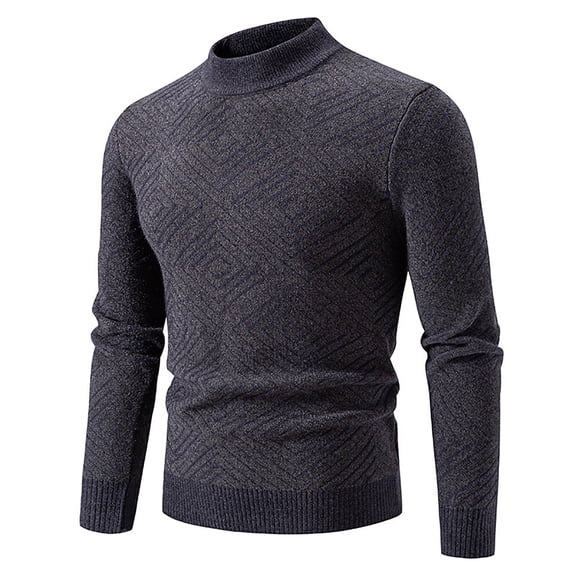 uikmnh Mens Sweater 2025 Men's and Winter Crew Neck Jacquard Pullover Sweater Sweater Base Size:3XL