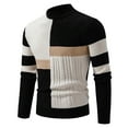 thumbnail image 1 of uikmnh Mens Sweater Men New Semi High Crew Neck Matching Color Sweater Sweater Base Size:3XL, 1 of 4