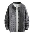 thumbnail image 1 of uikmnh Mens Sweater Winter Knitted Sweater Coat Warm Thick Cardigan Solid Color Pattern Casual Outwear Jacket Size:M, 1 of 4