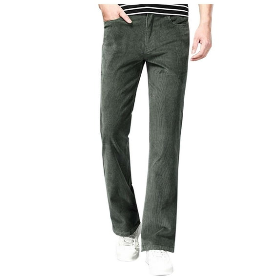 uikmnh Mens Sweatpants 70s Men's Corduroy Disco Flared Trousers with Retro Stretch Fit for Casual Comfortable Bottoms Solid Color Size:30