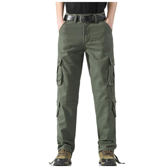 uikmnh Mens Sweatpants Men's Straight Leg Outdoor Casual Trousers with Multiple Pockets and Loose Work Pants Size:36