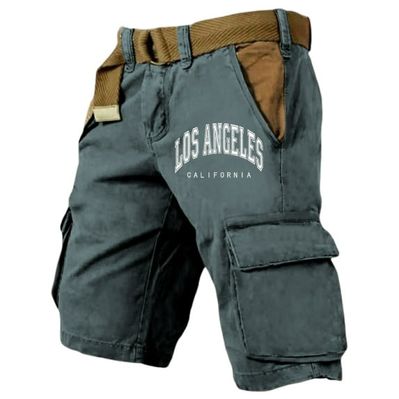 uikmnh Mens Sweatpants Men's Summer Loose Pocket Shorts Are Casual and Comfortable Breathable Sports Shorts Size:4XL