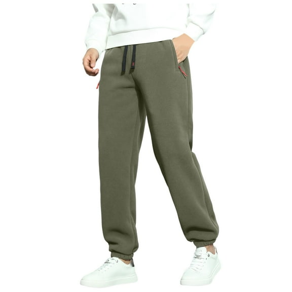 uikmnh Mens Sweatpants,Mens Lamb Padded and Thickened Pants Outdoor Travel Drawstring Casual Pants,Size L