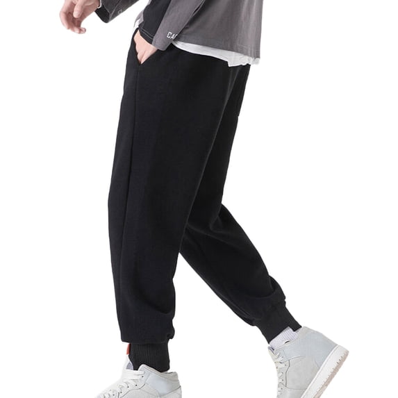 uikmnh Mens Sweatpants,Mens Solid Sports Leisure Trousers Fitness Loose Running Training Leg Guard Pants Trousers Ninth Pants,Size 3XL