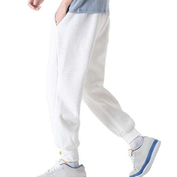 uikmnh Mens Sweatpants,Mens Solid Sports Leisure Trousers Fitness Loose Running Training Leg Guard Pants Trousers Ninth Pants,Size 4XL