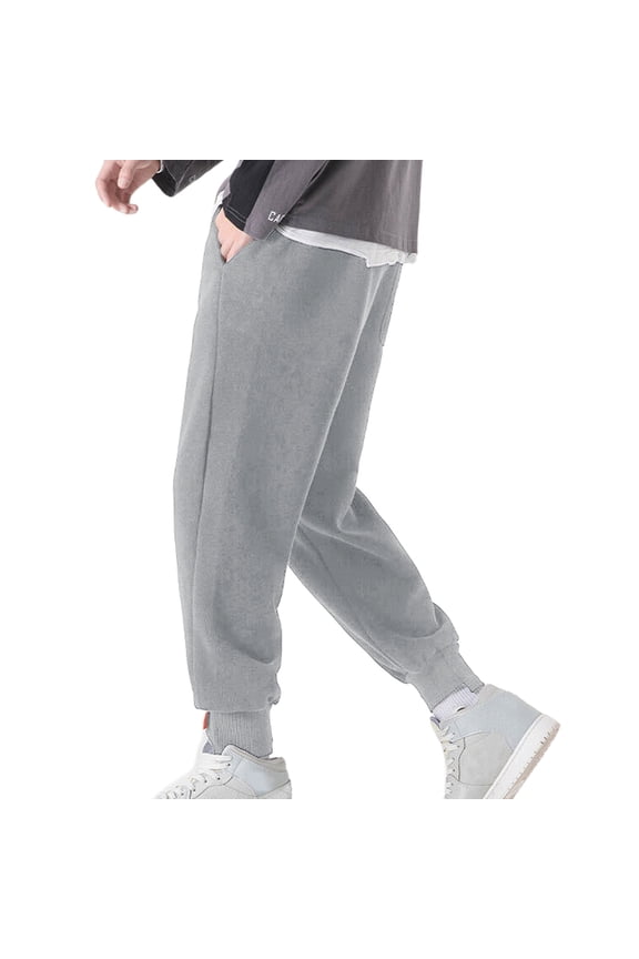 uikmnh Mens Sweatpants,Mens Solid Sports Leisure Trousers Fitness Loose Running Training Leg Guard Pants Trousers Ninth Pants,Size 4XL