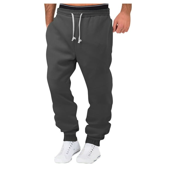 uikmnh Mens Sweatpants,Mens Waist Sports Woven Pocket Solid Color Pocket Label Thin Sweatpants,Size L