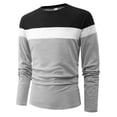 thumbnail image 1 of uikmnh Men's Sweatshirts Men'sTricolor Color Blocking Round Neck Casual Sports Sweatshirt Size:M, 1 of 5