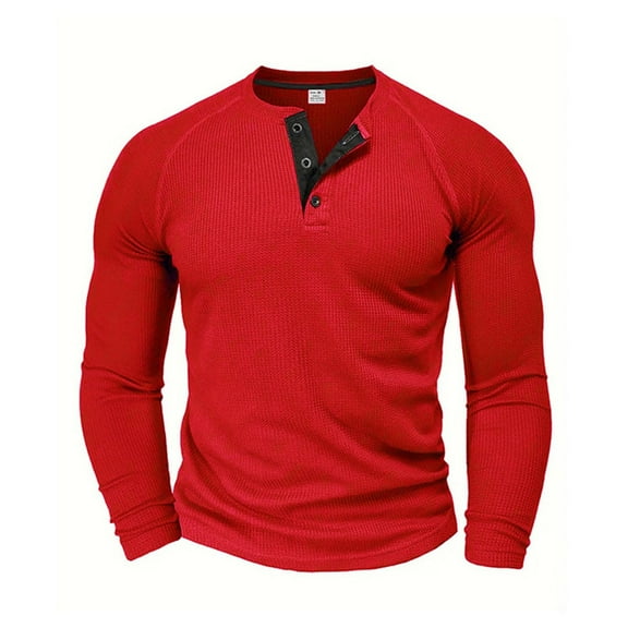 uikmnh Mens T Shirts Men Casual Autumn Winter Solid Long Sleeve V Neck T Shirt Top Blouse Size:S