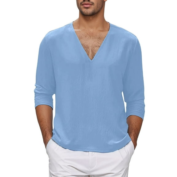 uikmnh Mens T Shirts Men Casual Shirts Long Sleeve Beach Shirts T Shirts for Men Size:3XL