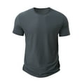 thumbnail image 1 of uikmnh Mens T Shirts Men's Summer Casual Solid Color Loose Fit Round Neck T Shirt for Sports and Training Size:S, 1 of 8
