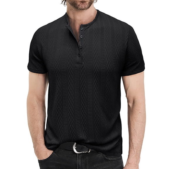 uikmnh Mens T Shirts Men's Summer Lapel Short Sleeved T Shirt Casual Comfortable Shirt Size:S