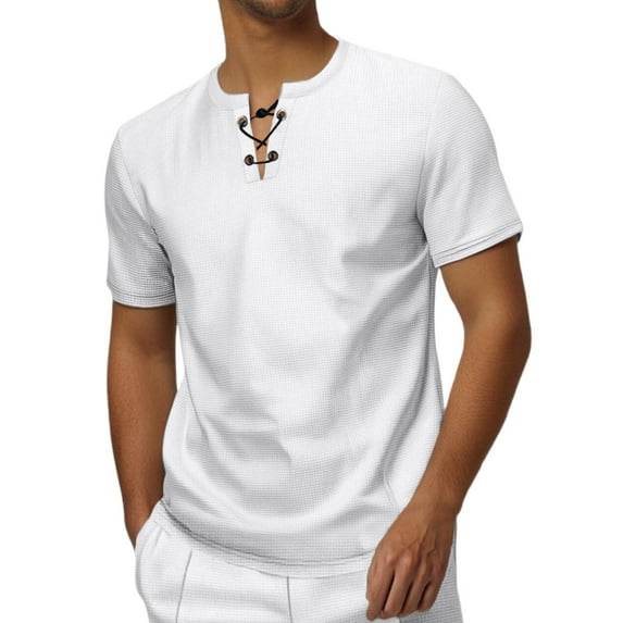 uikmnh Mens T Shirts Summer Men's Fashion Large Size Breathable Casual Short Sleeved T Shirt Size:L