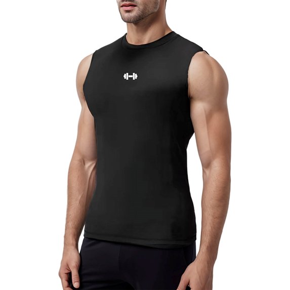 uikmnh Mens Tank Tops Men'S Solid Color High Elastic Tight Waist Quick Drying Breathable Training Vest Size:L