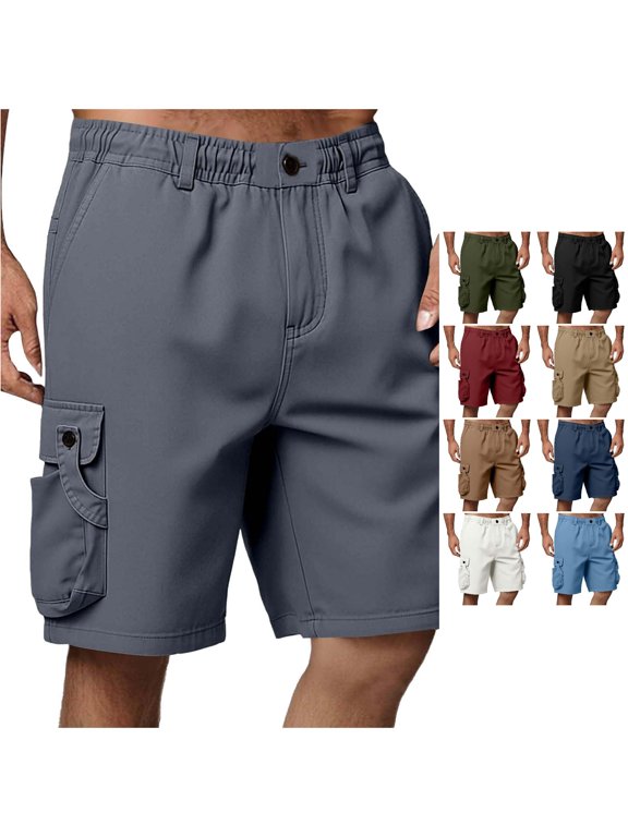 uikmnh Mens Utility Work Pockets Cargo Shorts Comfort Stretch Fit Relaxed Everyday Shape Neat Tailored Lines for Outdoor Work Projects,M