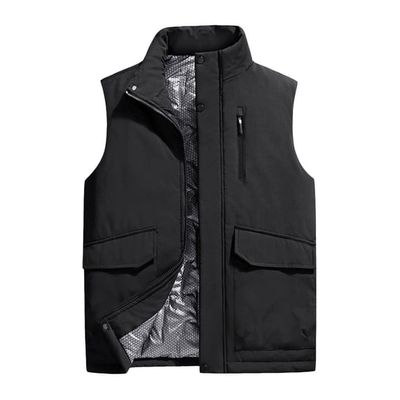 uikmnh Mens Vests Casual Men's Heated Lined Vest Windproof Sleeveless Jacket for Outdoor Hiking and Activities Size:3XL