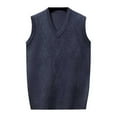 thumbnail image 1 of uikmnh Fall Sweater Male Knitted Vest Vest V Neck Sleeveless Padded Sweater Vest, 1 of 9