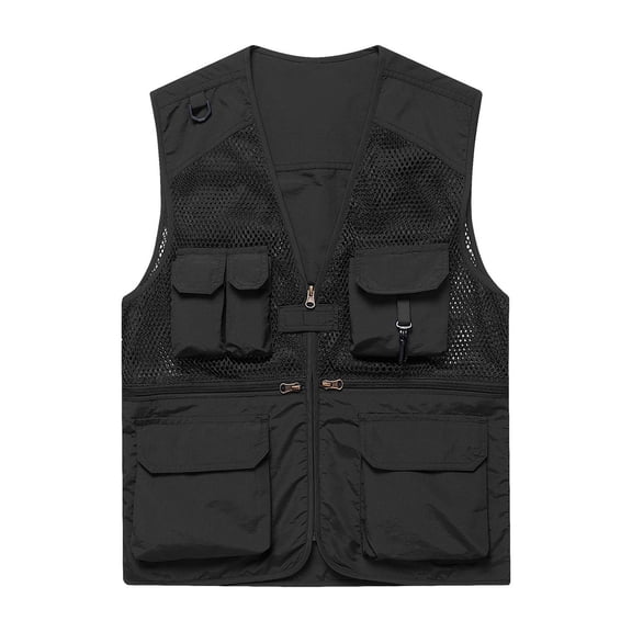 uikmnh Mens Vests Casual Men's Outdoor Casual Vest Jacket Lightweight Mesh Summer Wear Comfortable Loose Fit Breathable Apparel for Daily Use Size:L