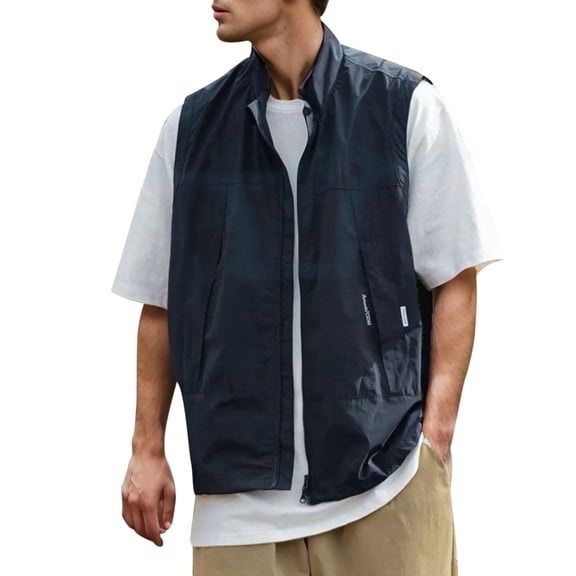 uikmnh Mens Vests Casual Men's Retro Outdoor Leisure Functional Vest Jacket with Multiple Pockets for Hiking Camping and Casual Daily Wear Size:XL
