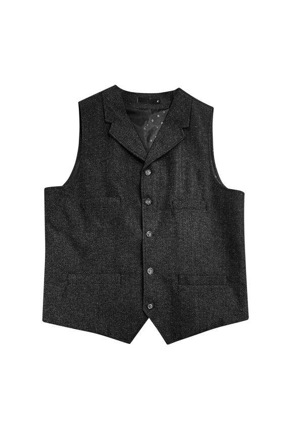 Mens Vests Casual Men's Retro Patterned Business Suit Vest for Workwear and Casual Slim Fit Attire Size:M