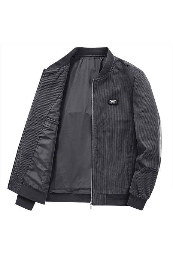 Mens Winter Coats Corduroy Jacket Men Autumn Air force Baseball Jackets Male Casual Fit Windbreaker Coats Men's Jackets Size:XL