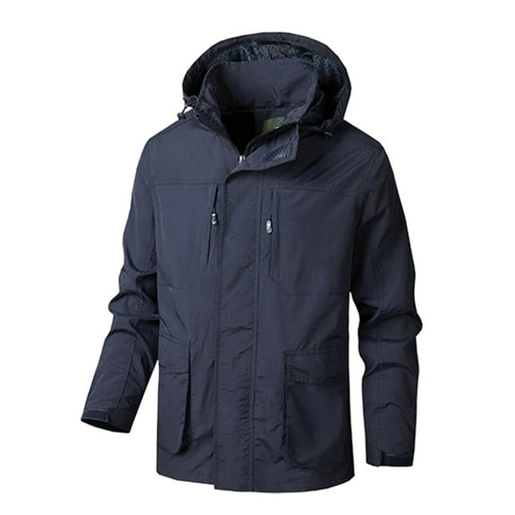 uikmnh Mens Winter Coats Men's Spring and Autumn Fashion Casual Windproof Pocket Sports Charge Jacket Size:3XL