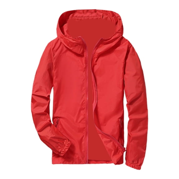 uikmnh Mens Winter Jacket,Solid Color Men'S Casual Reflective Zipper Outdoor Sport Hooded Cardigan Coat Pure Color Plus Size Size:2XL