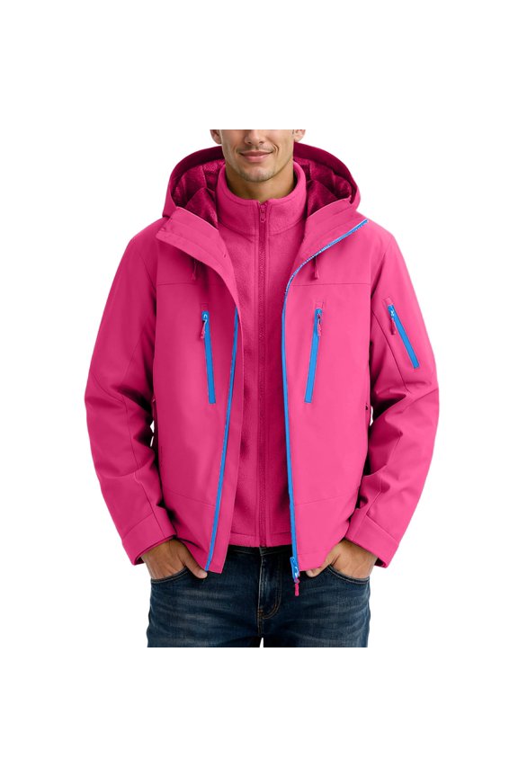 Mens Winter Jackets Windproof Jacket Universal Raincoat for Couples Outdoor Hiking and Sports Size:M