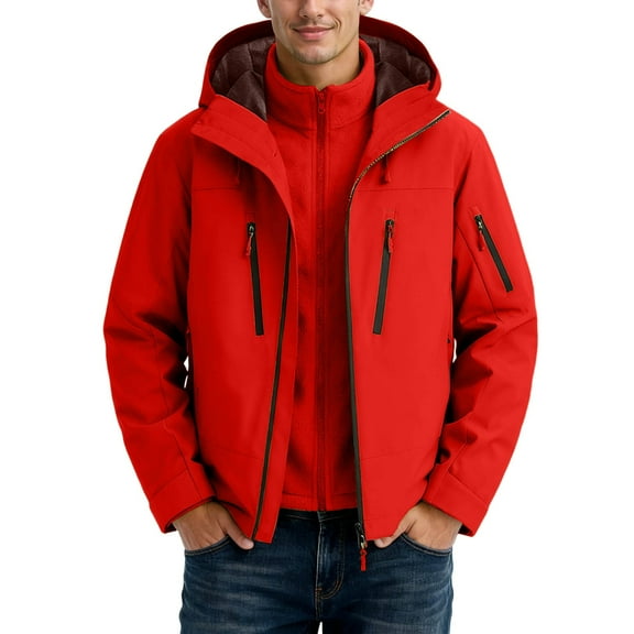 uikmnh Mens Winter Jackets Windproof Jacket Universal Raincoat for Couples Outdoor Hiking and Sports Size:XS