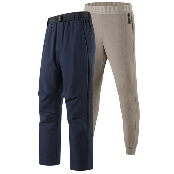 uikmnh Pants for Men Detachable Winter Lined Cargo Pants Outdoor Hiking Ski Warm Softshell Trousers for Men Solid Color Size:M