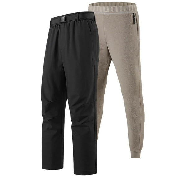 uikmnh Pants for Men Detachable Winter Lined Cargo Pants Outdoor Hiking Ski Warm Softshell Trousers for Men Solid Color Size:M