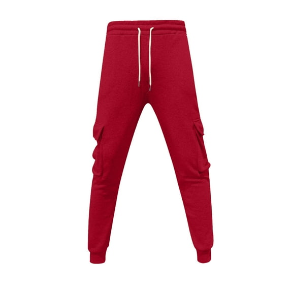 uikmnh Pants for Men Men's Autumn and Winter Overalls Men's Pocket Pants Sports Casual Pants Cargo Pants Size:XL