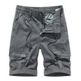thumbnail image 1 of uikmnh Pants for Men's Summer Camping Trend Loose Casual Pants Stretch Washed Cargo Shorts Size:34, 1 of 4