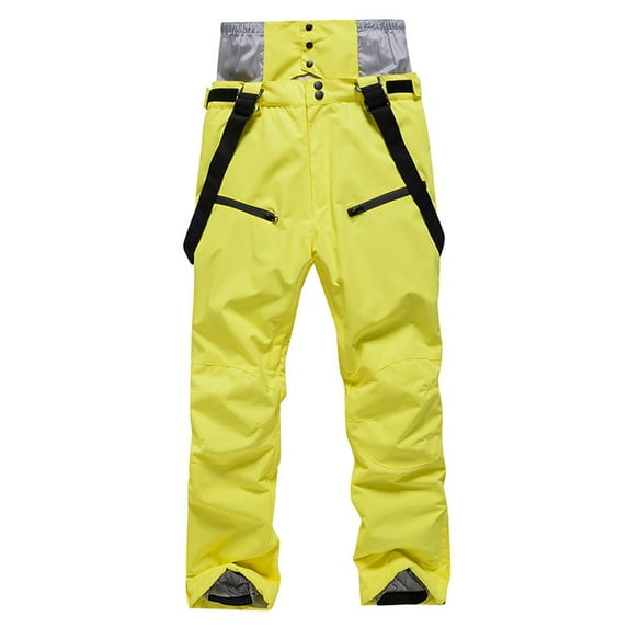 uikmnh Pants for Men's Winter Strap Windproof Warm Thickened Ski Pants for Cold Weather Outdoor Casual Wear Solid Color Size:L