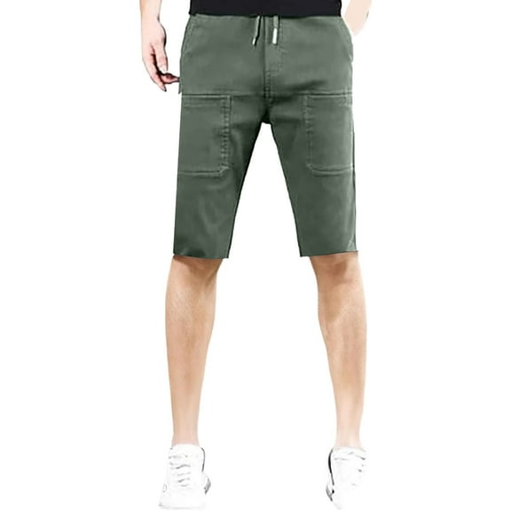 uikmnh Shorts for Men European and Solid Color Summer Stretch Sports Men's Casual Loose and Comfortable Lightweight Shorts with Pockets for Training Size:L