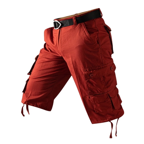 uikmnh Shorts Men Men's Cargo 5 Minute Shorts Pocket Large Size Five Minute Pants Outdoor Cargo Pants Size:32
