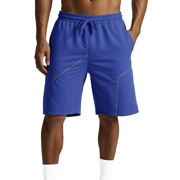 uikmnh Shorts Men Men's Loose Fit Streetwear Shorts – Oversized Casual Quarter Length Sports Shorts with Functional Design Size:L