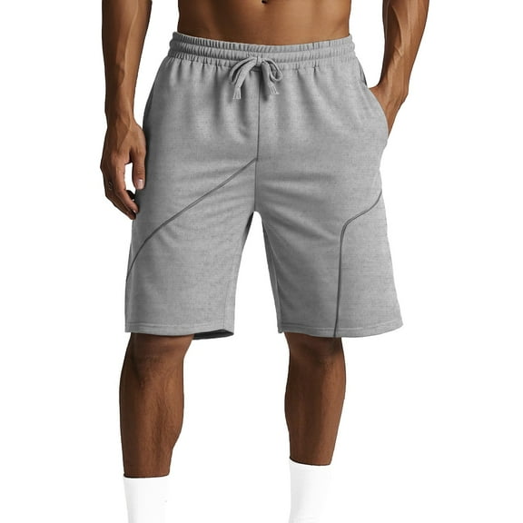 uikmnh Shorts Men Men's Loose Fit Streetwear Shorts – Oversized Casual Quarter Length Sports Shorts with Functional Design Size:S