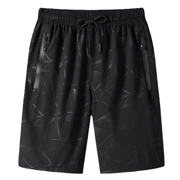 uikmnh Shorts for Men Men's Sporty Absorbent Q Uick D Ry Cropped Pants Thin Summer Dress Plus Size Loose Beach Pants with Zipper Pockets Casual Shorts Size:L