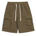 thumbnail image 1 of uikmnh Shorts Men Men's Summer Cargo Shorts Solid Color Elastic Waist Drawstring Casual 5 Inch Shorts Size:4XL, 1 of 3