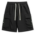thumbnail image 1 of uikmnh Shorts Men Men's Summer Cargo Shorts Solid Color Elastic Waist Drawstring Casual 5 Inch Shorts Size:4XL, 1 of 3