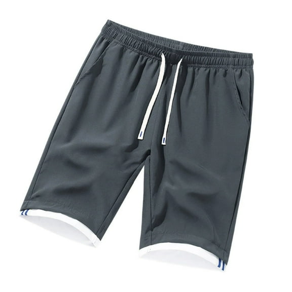 uikmnh Shorts Men Men's Summer Trendy Ice Silk Loose 5 Piece Beach Shorts Casual Pants Lightweight Comfortable Casual Wear Size:L