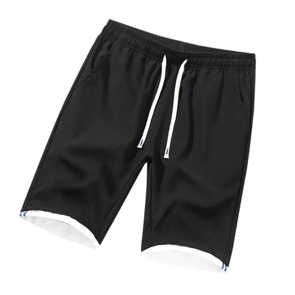 uikmnh Shorts Men Men's Summer Trendy Ice Silk Loose 5 Piece Beach Shorts Casual Pants Lightweight Comfortable Casual Wear Size:M