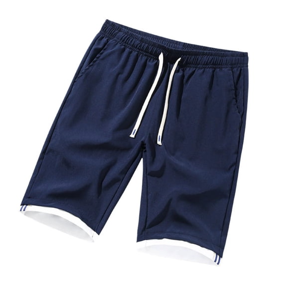uikmnh Shorts Men Men's Summer Trendy Ice Silk Loose 5 Piece Beach Shorts Casual Pants Lightweight Comfortable Casual Wear Size:M