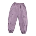 thumbnail image 1 of uikmnh Snow Pants Girls Winter Lined Cargo Hiking Pants Thermal Windproof Water Outdoor Sports Trousers for Youth Play Size:4-5 Years, 1 of 9