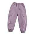 thumbnail image 1 of uikmnh Snow Pants Girls Winter Lined Cargo Hiking Pants Thermal Windproof Water Outdoor Sports Trousers for Youth Play Size:6-7 Years, 1 of 9